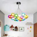 GobekUsa Glass Ball Bubble Chandelier: Nordic Modern Pendant Light for Living Room, Bedroom, Dining Table