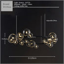 GobekUsa Glass Bubble LED Ceiling Chandelier for Home, Modern Ring Hanging Light Fixtures