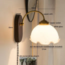 GobekUsa Iron Glass LED Wall Lights Modern Bedside Lamp 4w Bulb for Bathroom Bedroom Living Room