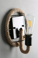 GobekUsa Hemp Rope Wall Lamp Retro Light Sconce for Living Room Stairs Vanity