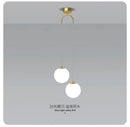 GobekUsa Double Glass Ball Pendant Light Fixture for Bedroom Ceiling Lighting