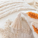 GobekUsa Boho Square Pillowcase with Embroidery & Tassel Detail for Living Room Sofa
