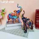 GobekUsa Elephant Sculpture: Nordic Painting Graffiti Resin Art Figurine & Home Decor Craft