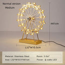 GobekUsa LED Ferris Wheel Table Lamp for Bedroom Decor Stainless Steel Night Light