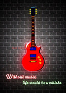 Abstract Electric Guitar Canvas Print - Music Wall Art by GobekUsa
