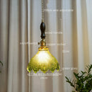 GobekUsa Japanese Style Green Glass LED Pendant Chandelier for Home Decor