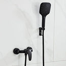 GobekUsa Black Brass Single Handle Shower Faucet Set with Hand Shower Head