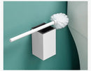 GobekUsa Aluminum Gray/White Toilet Brush Holder Set
