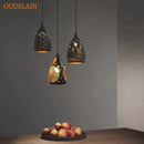 GobekUsa LED Iron Cage Pendant Light - Modern Metal Fixture for Living Room and Restaurant
