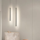 GobekUsa Black Nordic LED Tube Pendant Light for Bedroom Restaurant Kitchen Dining Room