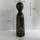 GobekUsa Leopard Texture Glass Vase: Modern Floral Vase for Chic Room Decor
