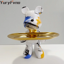 GobekUsa Graffiti Bear Statue Ornament for Modern Home Decor
