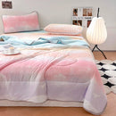 GobekUsa Cool Feeling Silky Summer Comforter & Latex Fitted Sheet Set