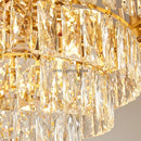 GobekUsa Gold Crystal LED Pendant Light: Modern Luxury Suspension Lamp for Living Room & Restaurant