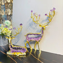 GobekUsa Amethyst Deer Statue | Simulated Crystal Animal Sculpture for Home Décor