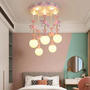 GobekUsa Kids Ceiling Chandelier: Modern LED Pendant Light for Girls' Bedroom Decor