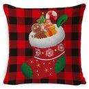 GobekUsa Elk Print Linen Pillowcase: Festive Christmas Cushion Cover for Sofa - 2023 New Year Decor