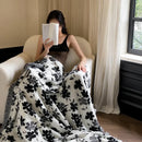 GobekUsa Luxe Mink Fur Jacquard Throw: Cozy Warmth & Style