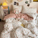 GobekUsa Cartoon Style Printed Comforter Set 4Pcs Lightweight Duvet Kits Bedding Set
