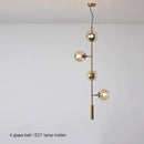 GobekUsa Brass Chandelier with Black Art Glass Ball - Minimalist Living Room Dining Decor