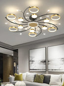 GobekUsa Gold Aluminum LED Chandelier with K9 Crystal, Luxury Pendant Lights for Home Décor