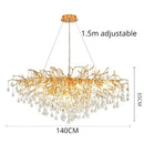 GobekUsa Crystal Dendritic Chandelier: Modern Luxe for Living Room, Dining Room, Bedroom, Hotel Lobby