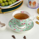 GobekUsa Bone China Flower Tea Cup Set, 180ml, Phnom Penh Afternoon Teacups for Home, Office, Hotel