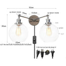 GobekUsa 2 Head LED Wall Lamps Iron Glass Bedroom Stair Light Fixtures