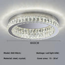 GobekUsa Crystal LED Ceiling Light Chrome Steel Chandelier - Dimmable Round Lamp
