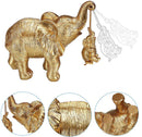 GobekUsa Golden Silver Elephant Swing Statue Home Decor Animal Sculptures