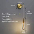 GobekUsa Crystal LED Wall Lamp: Elegant Bedside Lighting for Home Decor & Ambiance