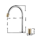GobekUsa Brass Basin Faucet Brushed Gold Double Bracket Two Holes Hot Cold Mixer