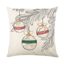 GobekUsa Christmas Santa Claus Linen Pillowcase - Sofa Cushion Cover, Decorative Living Room Pillow Cover