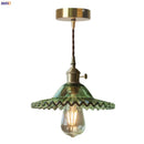 GobekUsa Green Brass Glass LED Pendant Light for Kitchen Cafe Bar Loft Decoration