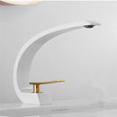 GobekUsa Black & Gold Modern Basin Faucet with Single Handle for Bathroom