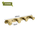GobekUsa Brushed Gold Bathroom Accessories Set: Wall Mount Shelf, Toilet Paper Holder, Towel Bar, Robe Hook