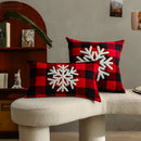 GobekUsa Christmas Plaid Cushion Cover in Red Black Check for Home Sofa Bed