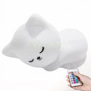 GobekUsa Cat LED Night Light - USB Rechargeable, Seven Colors, Soft Silicone