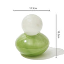 GobekUsa Geometric Sphere Glass Vase with Lid, Desktop Storage Container