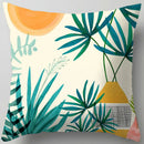 GobekUsa Blue Flower Leaves Pattern Pillowcase - Nordic Style Living Room Cushion Cover