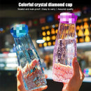 GobekUsa Diamond Water Bottle: 500ml Sport Travel Drink Cup, Leakproof & Portable