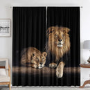 GobekUsa Animal Avatars Printed 2PC Curtains: Lions, Tigers, Leopards for Kitchen, Cafe, Living Room