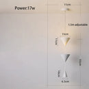 GobekUsa Cone Long LED Pendant Chandelier for Modern Bedroom, White/Black Variant