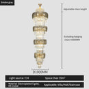 GobekUsa Elegant Crystal Hollow Long Chandelier for Duplex Living Room and Stairwell