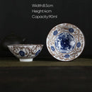 GobekUsa Blue and White Porcelain Hand-Painted Tea Cups - Set of 1