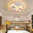 GobekUsa Butterfly Pink Ceiling Light for Kids Room & Study, Creative Decorative Lamp