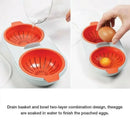 GobekUsa Egg Boiler Silicone Poacher Cooker Double Layer Cup Draining Cooking Tools