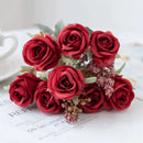 GobekUsa 8-Head 30cm Pink Peony Silk Bouquet Wedding Home Decoration Flower Wall