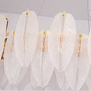 Feather Glass Gold Pendant Light