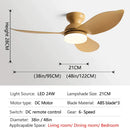GobekUsa 48" Black Low Floor Ceiling Fan with Modern Design and LED Light
